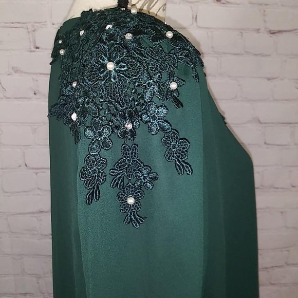 Patra Stenay Evening Dress Sz 14 Midi Rhinestones - Picture 7 of 12